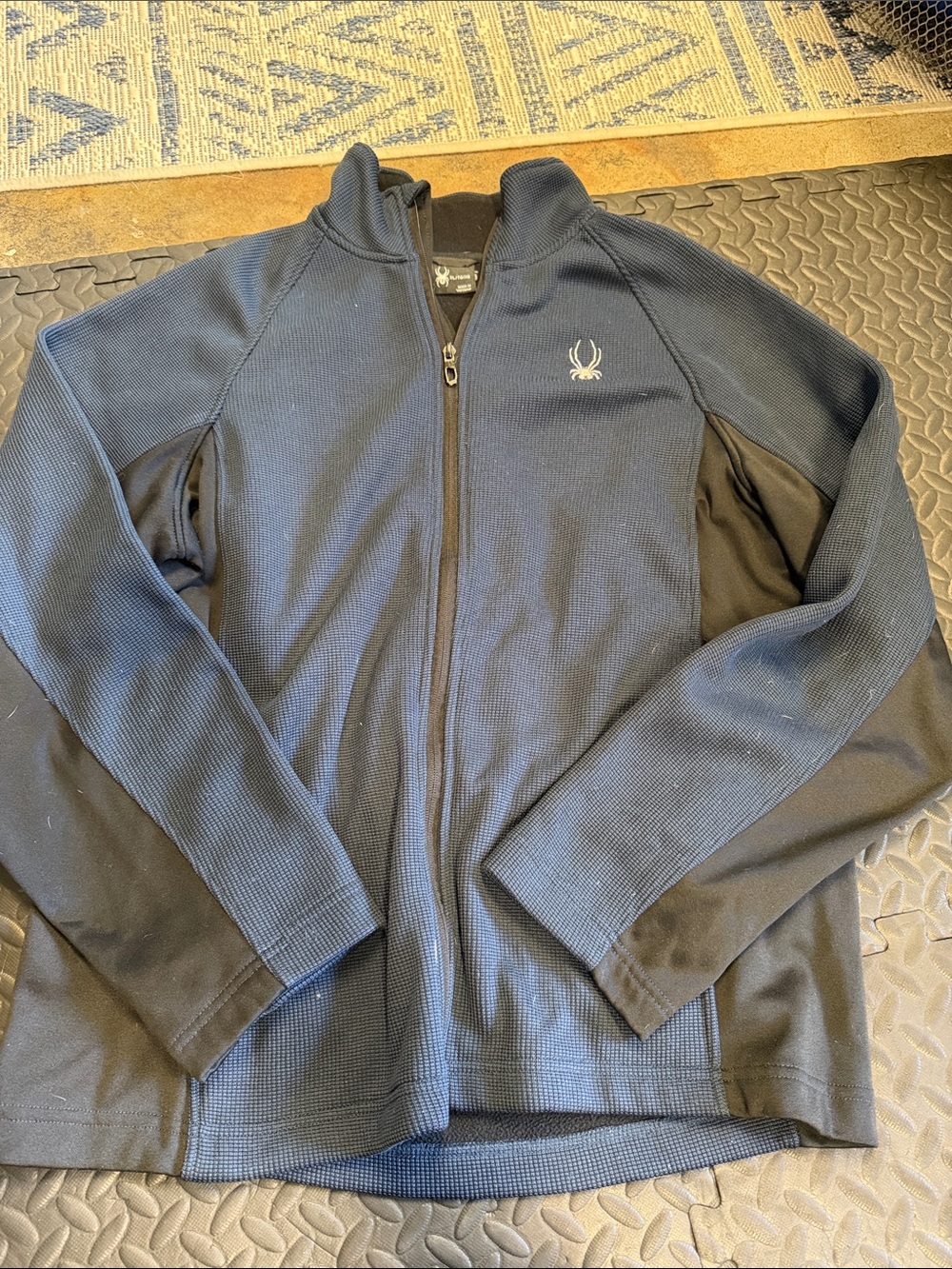 Spyder Men’s Navy and Black Full-Zip Sweater Jacket